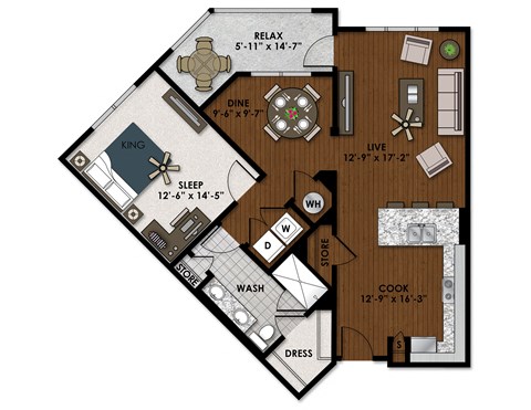 ??? floor plan of a bedroom apartment